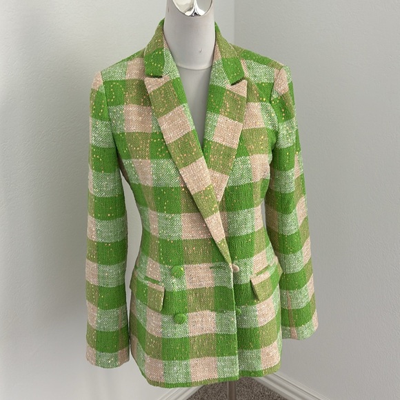 Flora Bea Tweed check blazer in S - Picture 3 of 7